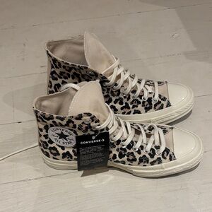 Converse High-Top Sneakers with Leopard Print